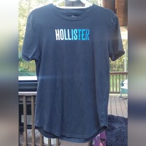 Hollister Short Sleeve Blue Logo Tee Shirt Mens Sz S